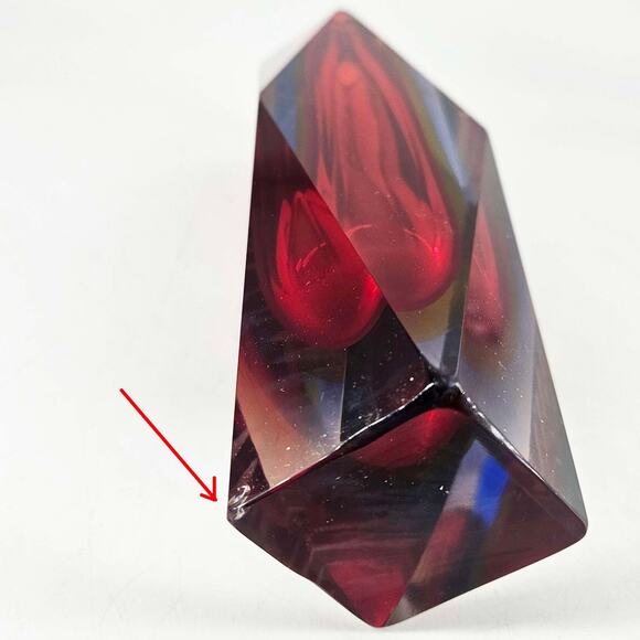 Vintage MCM Murano Mandruzzato Sommerso Faceted Art Glass Vase Read pls - Picture 6 of 6